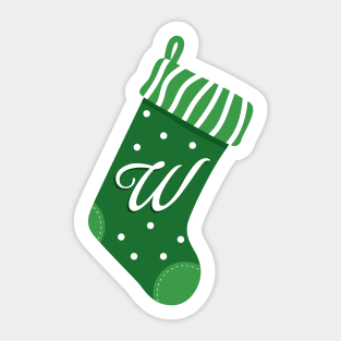 Christmas Stocking with Letter W Sticker